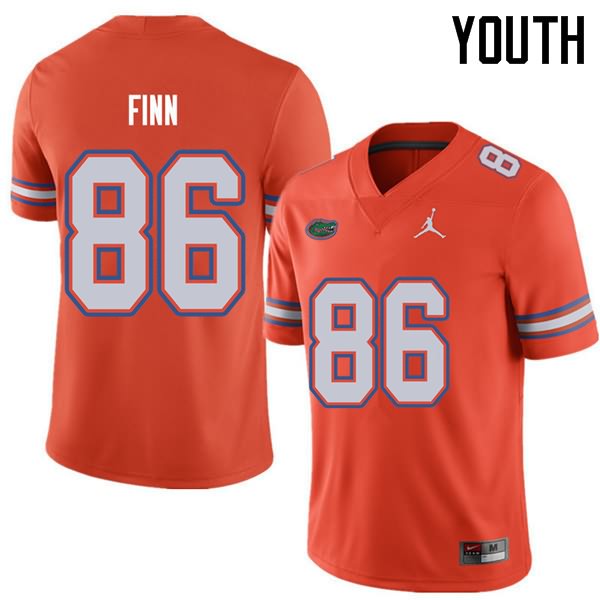NCAA Florida Gators Jacob Finn Youth #86 Jordan Brand Orange Stitched Authentic College Football Jersey LTR5164UA